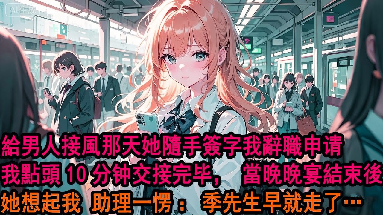 她給男人接風那天 我辭職了，她隨手簽字批准「經費多少都可以，重點是讓阿诚開心」我點頭，只花了10分鐘交接工作，當晚全場矚目的晚宴結束後，她想起我 助理一愣：季先生早就走了…