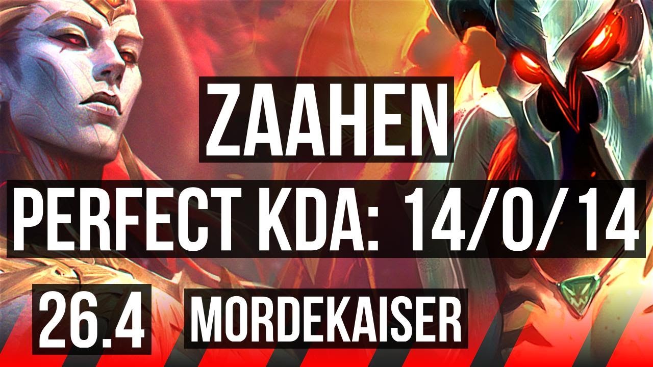 ZAAHEN vs MORDEKAISER (TOP) | Perfect KDA: 14/0/14, 54K damage, 5k gold comeback | KR Master | 26.4