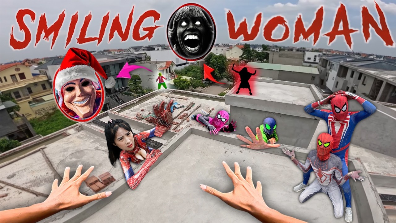 7 SPIDERMAN Vs SMILING WOMAN REAL LIFE ESCAPE 303.0 (Horror Parkour Pov Short) | Epic POV