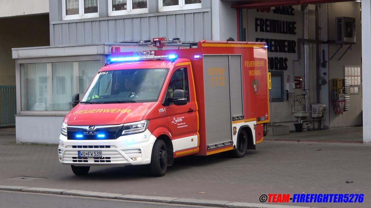 [Mit Elektrohorn und Pressluft zum Kleineinsatz] HLF20 + neues KEF Berufsfeuerwehr Worms
