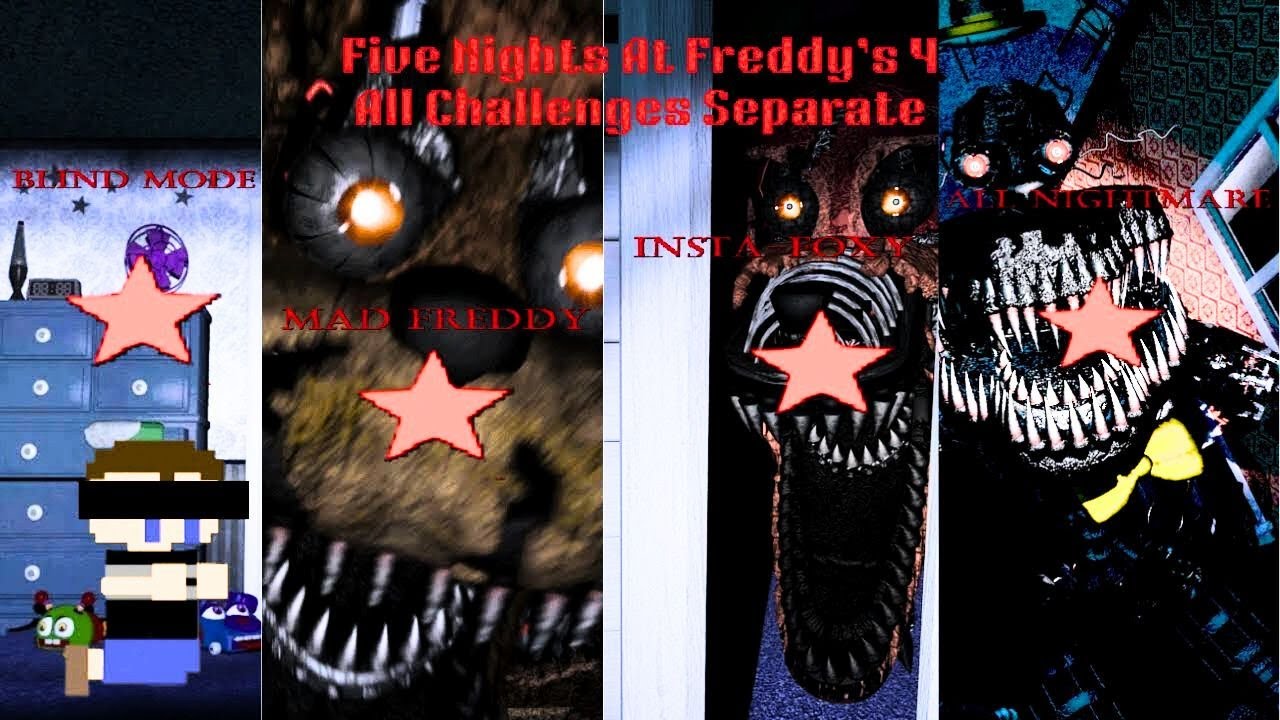 Five Nights At Freddy's 4 All Challenges Separate
