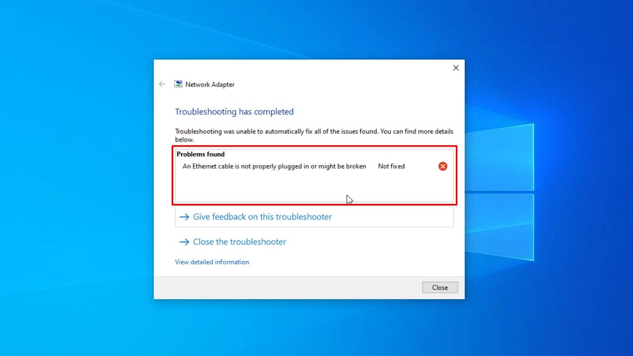 Fix A Network Cable Is Not Properly Plugged In Or May Be Broken | Windows 10