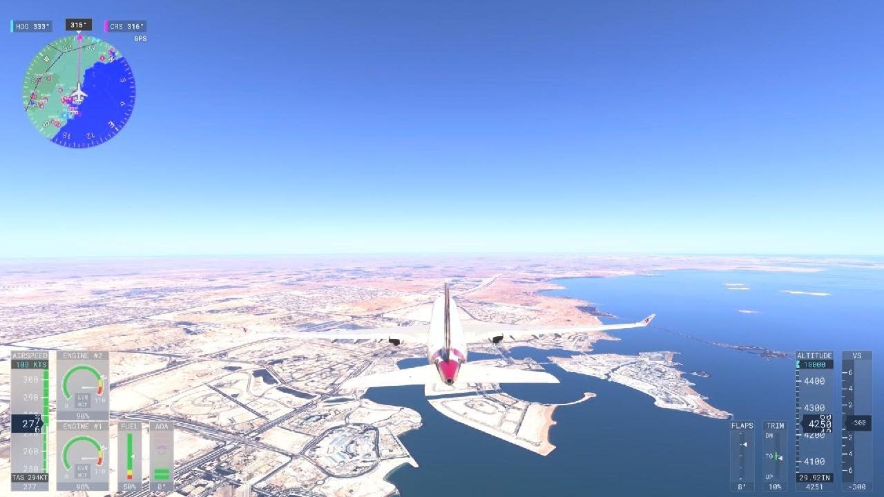 Doha to Bahrain in an A330-300 [FULL FLIGHT]