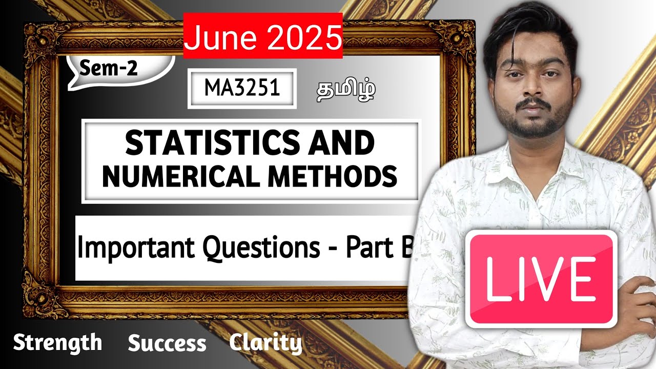 Statistics and Numerical Methods Important Questions in Tamil | 10th June 2025 Exam