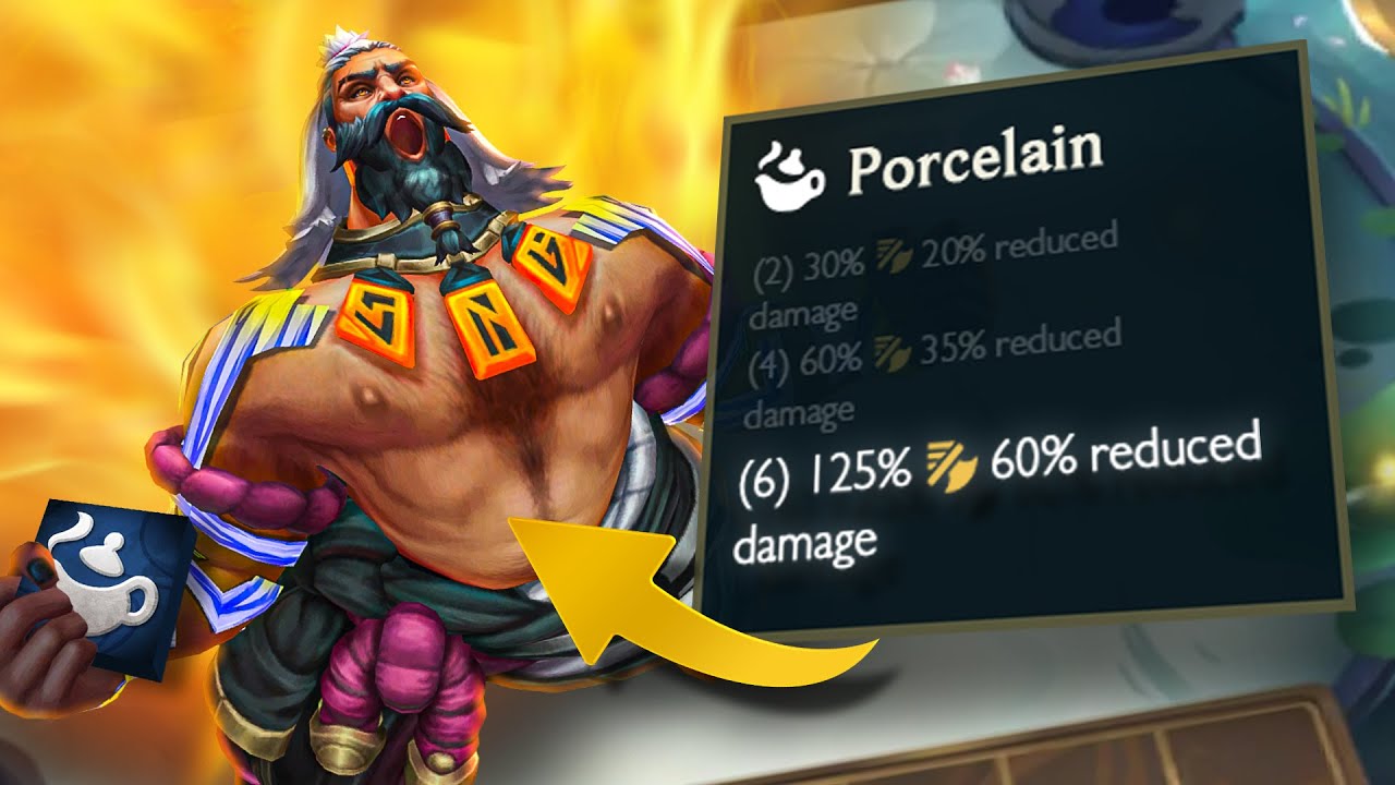 6 PORCELAIN = 60% REDUCED DAMAGE?! how is this trait fair.. | Teamfight Tactics Patch 14.6