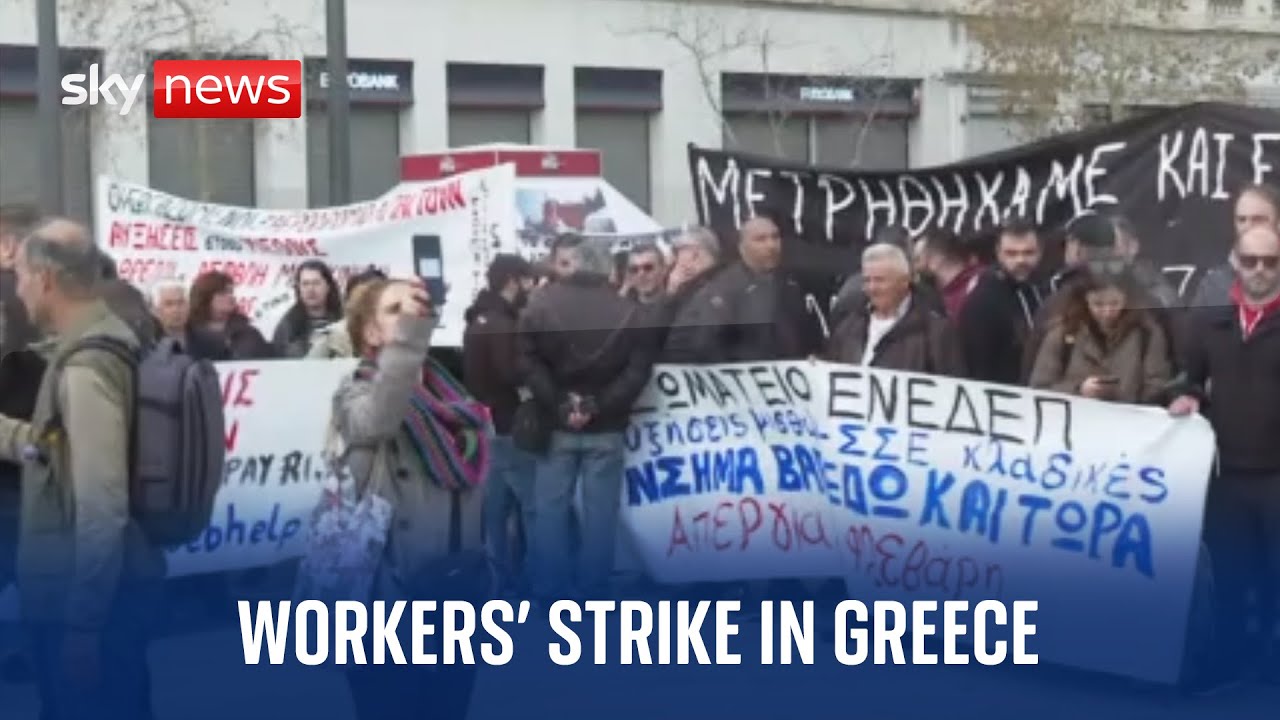 Workers in Greece walk out in a nationwide 24-hour strike
