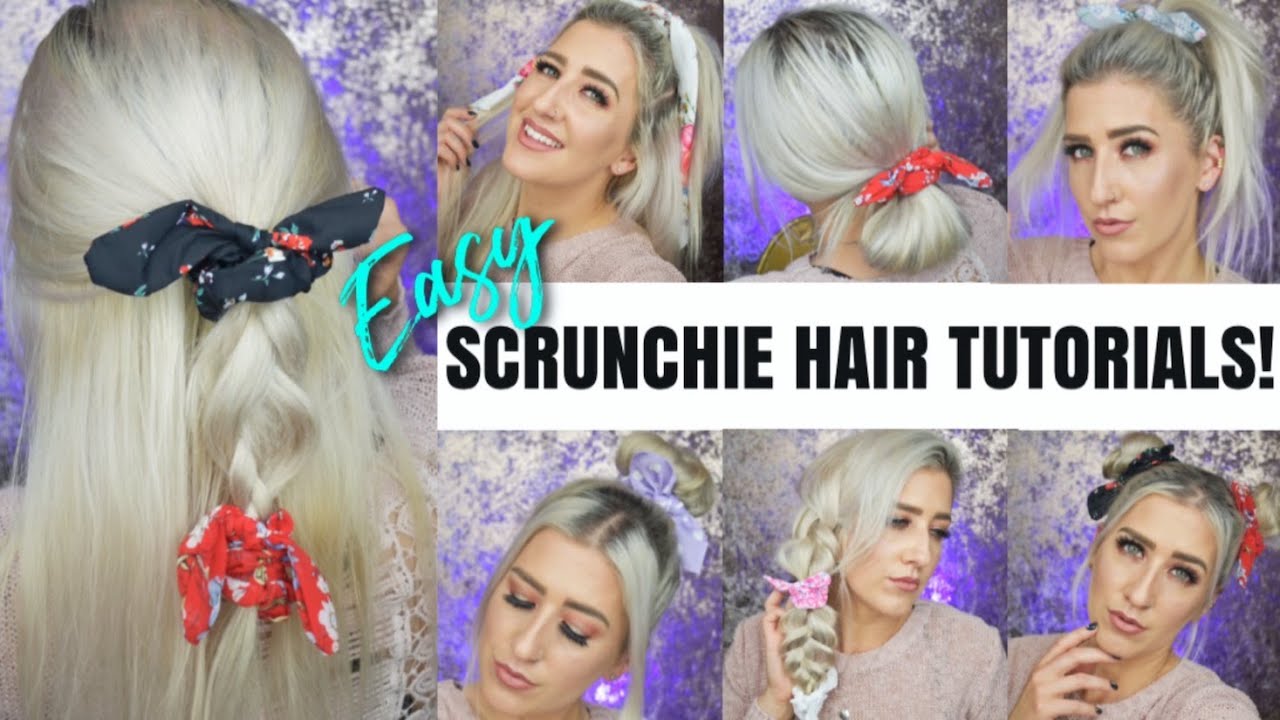 7 EASY BOW SCRUNCHIE HAIRSTYLES!