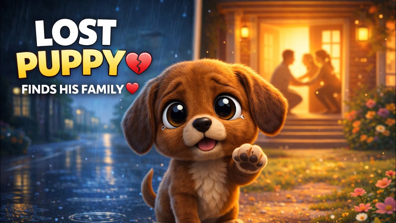 The Lost Puppy Finds His Family 🐶💔 | Heartwarming 3D Cartoon Story for Kids