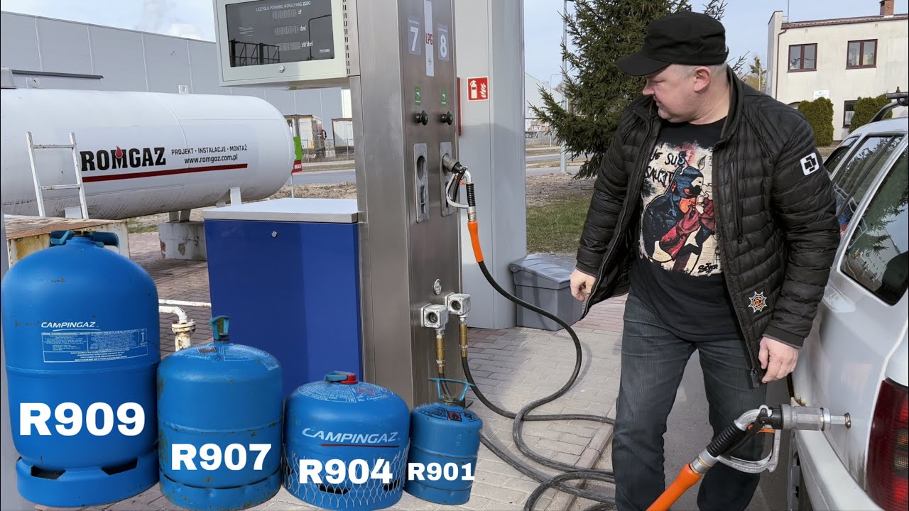 20 sekund napełniam Campingaz R907 na stacji LPG
