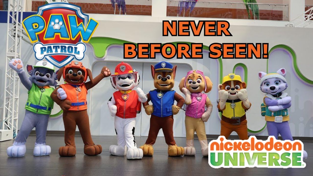 ALL 7 PAW PATROL PUPS! 10th Anniversary Paw Patrol PAWrade at Nickelodeon Universe in American Dream