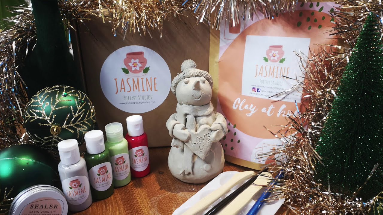 Air Drying Clay project - Make your own Snowman - Jasmine Pottery Studios