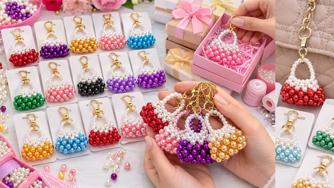 Mini Beaded Bag Charm Tutorial | Easy DIY Keychain You Can Make & Sell