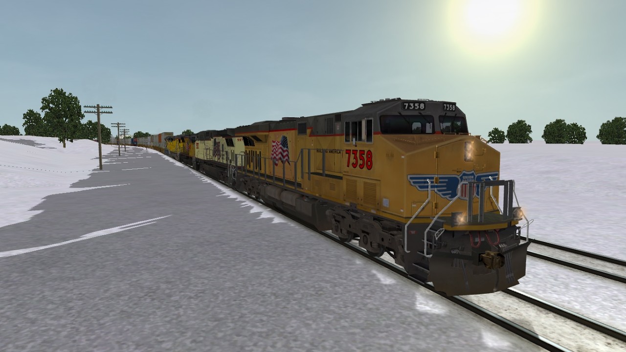 ORTS: UP C45ACCTE #7358 WB ZG2BR-01 At Clinton, IA