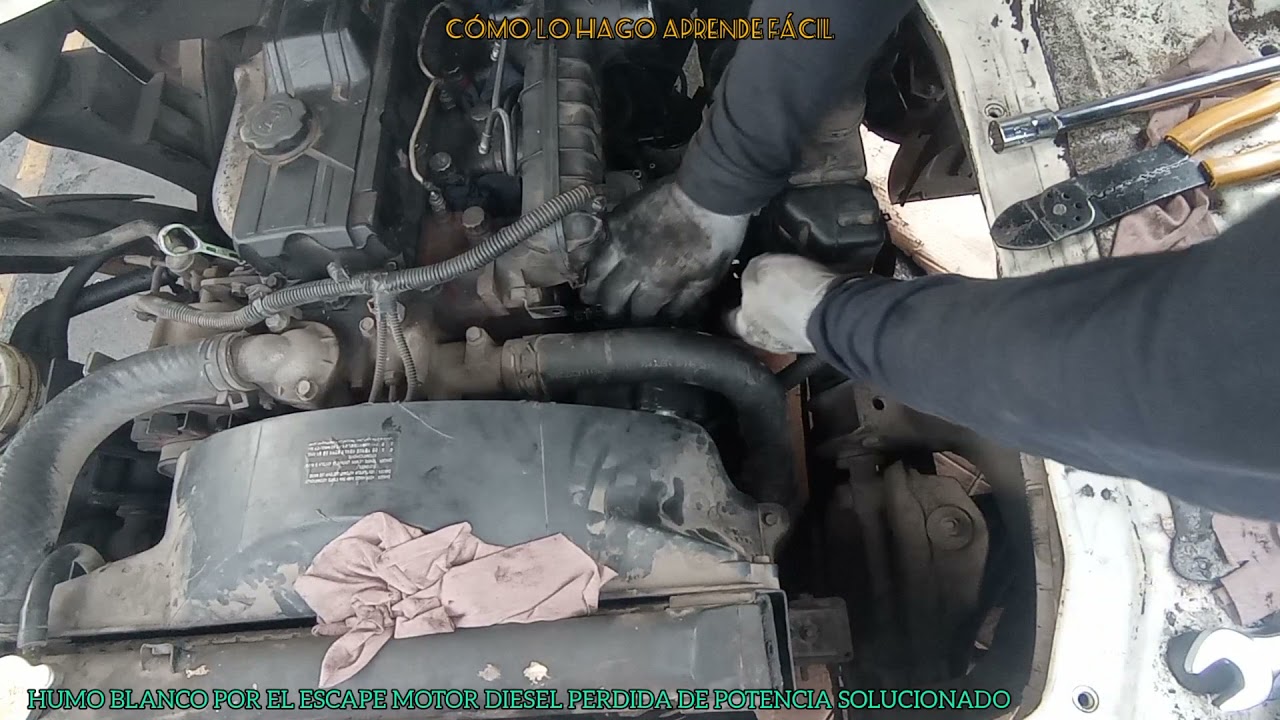 REPARACIÓN HUMO BLANCO POR EL ESCAPE MOTOR DIESEL SOLUCIÓNADO