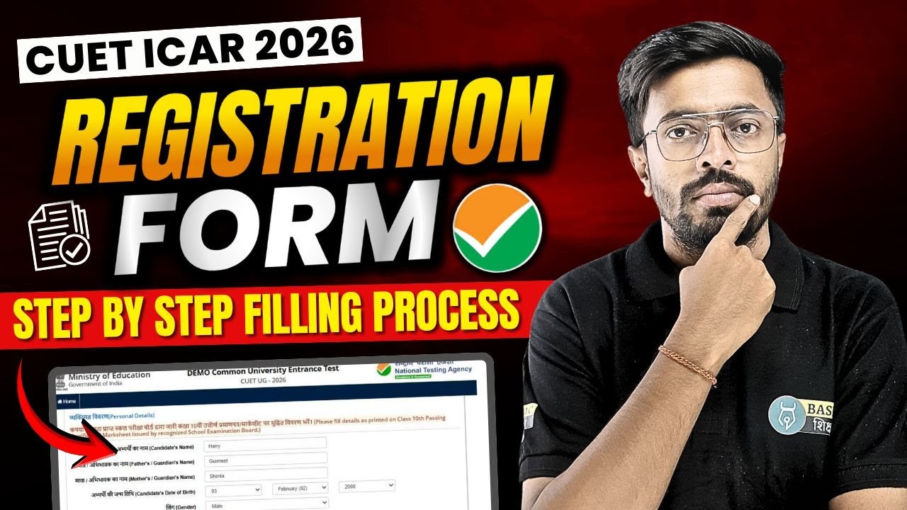 CUET ICAR Registration Form 2026 | CUET 2026 Step by Step Application Form Filling | How to Apply
