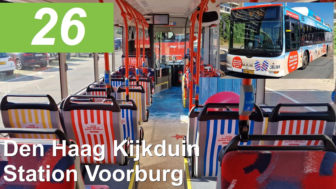 HTM lijn 26: Den Haag Kijkduin - Station Voorburg - Den Haag Kijkduin | Omleiding | HTM 1132 | 2024