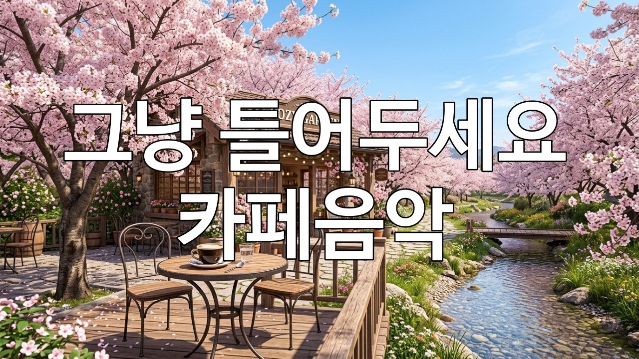 🌸 벚꽃이 머무는 정원 카페, 마음을 차분하게 해주는 잔잔한 연주곡 | 카페음악🎶