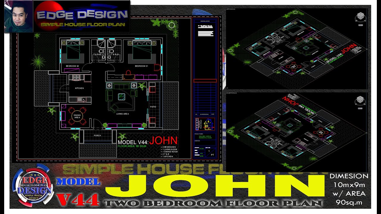 JOHN - TWO BEDROOM MODERN FLOOR PLAN DESIGN