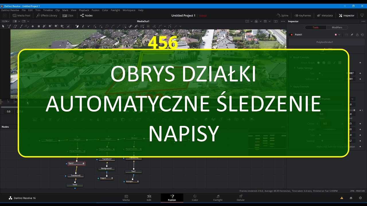Davinci Resolve - Obrys działki V2