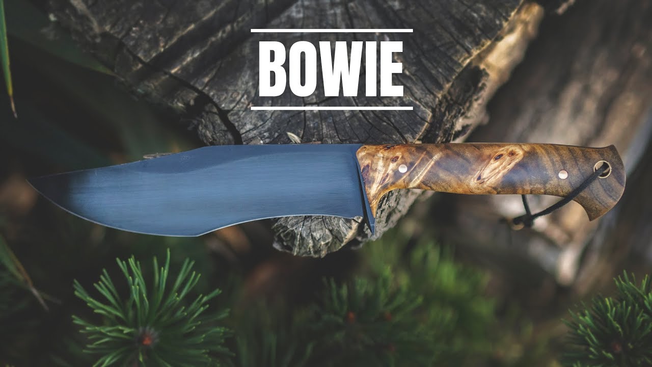 Knife making -  Recurve BOWIE w/ BLACK BLADE