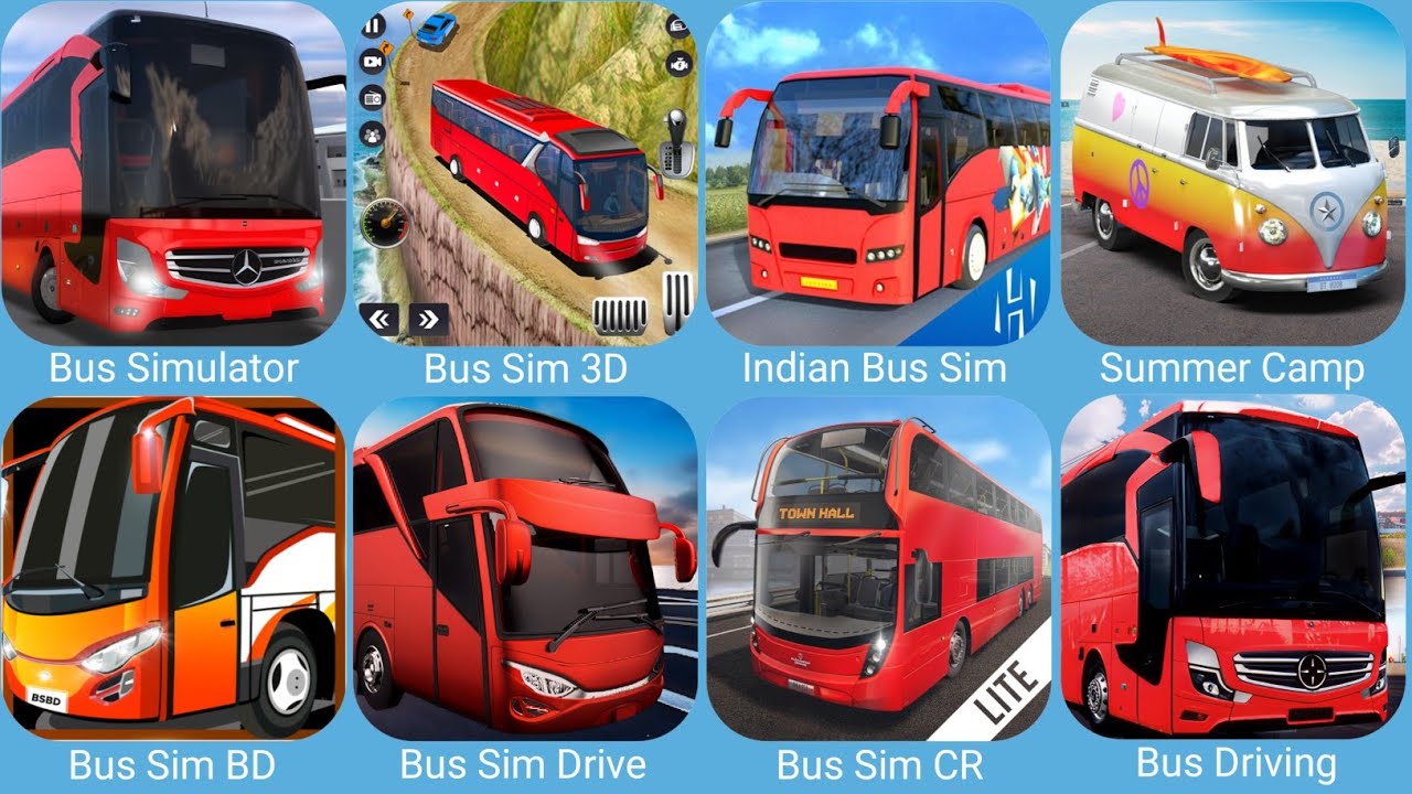 Bus Games:Bus Simulator Ultimate,Bus Simulator 3D,Indian Bus Simulator,Summer Camping Island