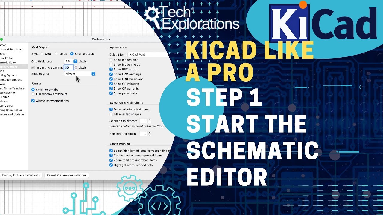 KiCad 8 &mdash; первый проект, шаг 1: запуск редактора схем и настройка листа схемы