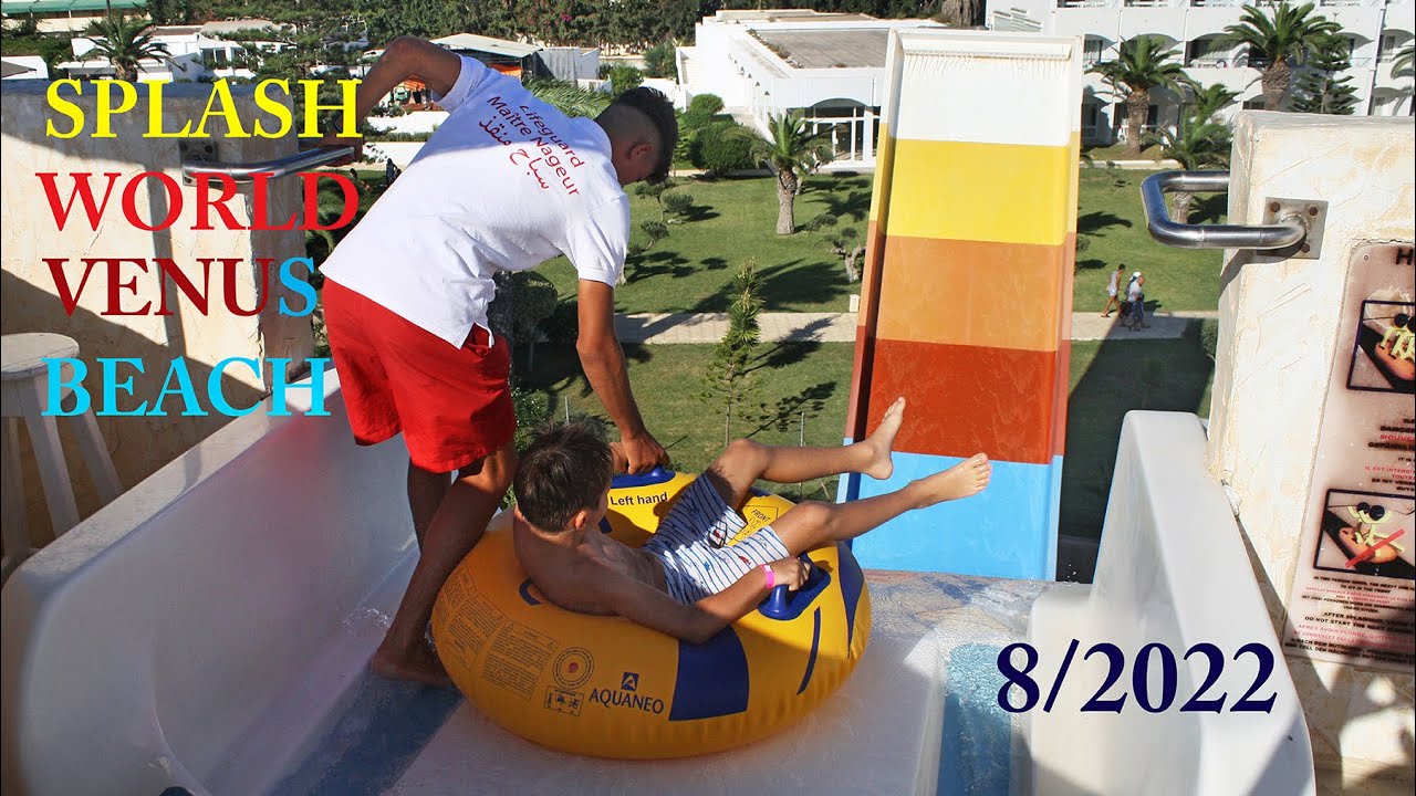 Splash World Venus Beach, Magic Hotels, Hammamet, Tunisia 8/2022.  All 9 big water slides