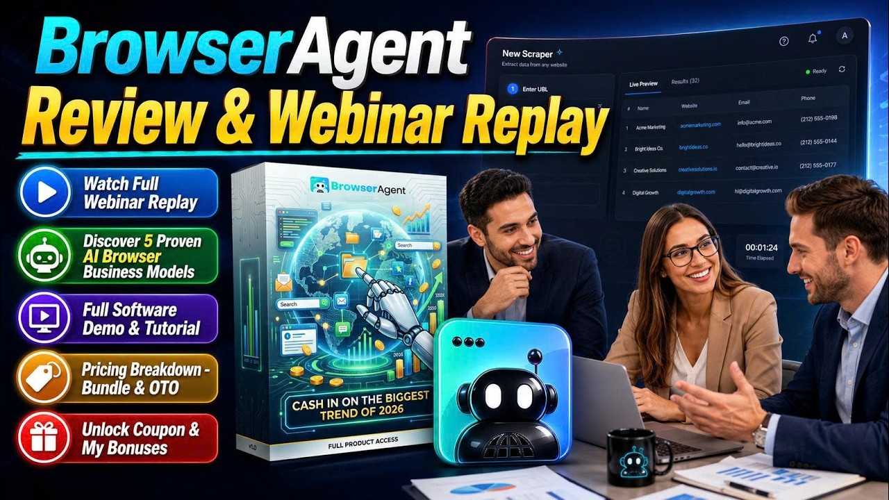 BrowserAgent Review & Webinar Replay 🤖 Full Demo & Tutorial 🚀 BrowserAgent Review with Bundle & OTO