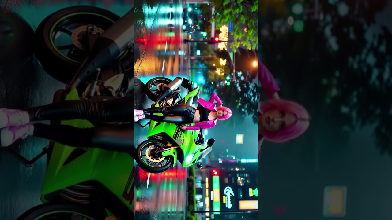 Like Jennie, Motorbike Lady Style  #nextgenai #aivideo #dance #aianimation