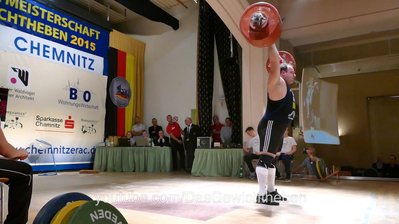 Almir Velagic 190kg Snatch 237kg Clean and Jerk Deutscher Meister 2015 Gewichtheben +105kg
