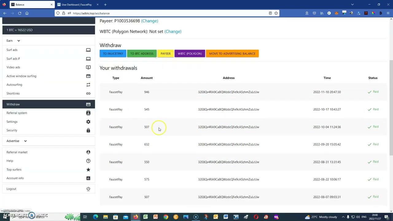 adBTC Withdrawal - Another One.