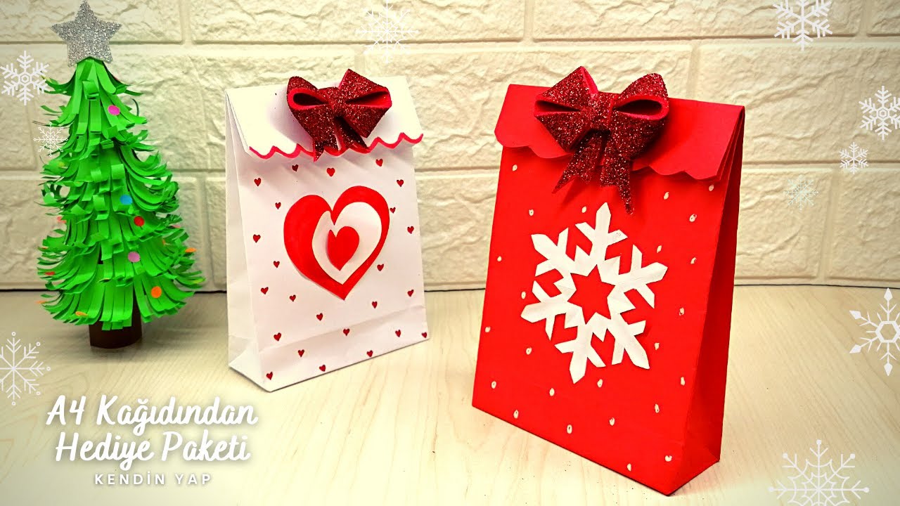 ОЧЕНЬ ЛЕГКИЙ ПОДАРОЧНЫЙ ПАКЕТ ИЗ БУМАГИ А4 🎁❤️ ДЕНЬ РОЖДЕНИЯ - РОЖДЕСТВЕНСКАЯ ПОДАРОЧНАЯ СУМКА 🎁