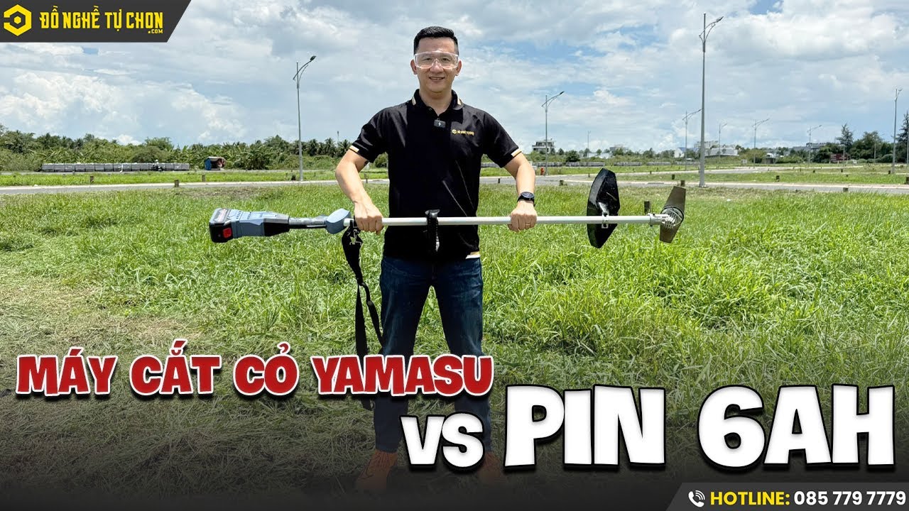 Máy Cắt Cỏ Pin YAMASU YMS-MCC01 - Dùng Pin 6Ah Cắt Được Bao Lâu?