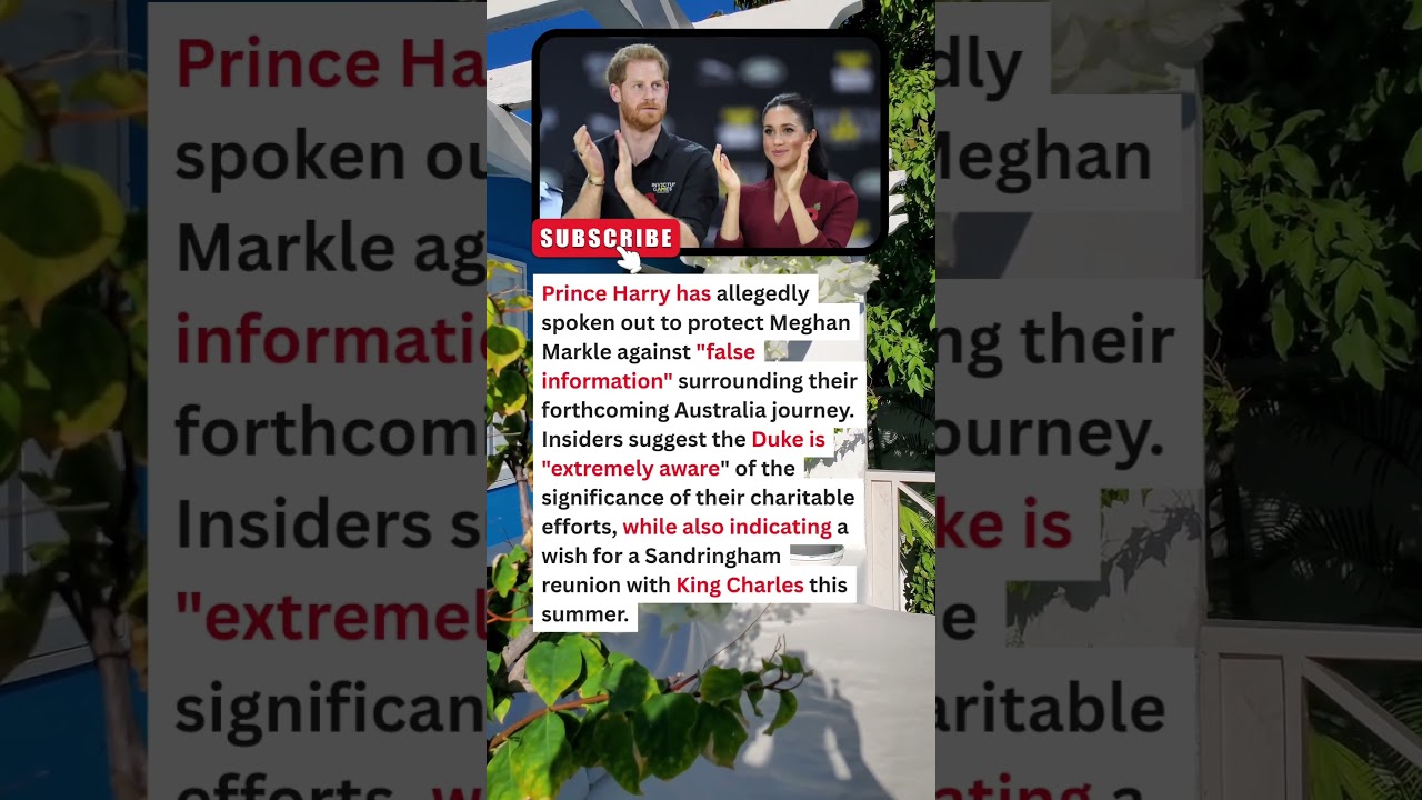 JUST IN: Prince Harry Breaks Silence Defending Meghan Markle After Australia Backlash