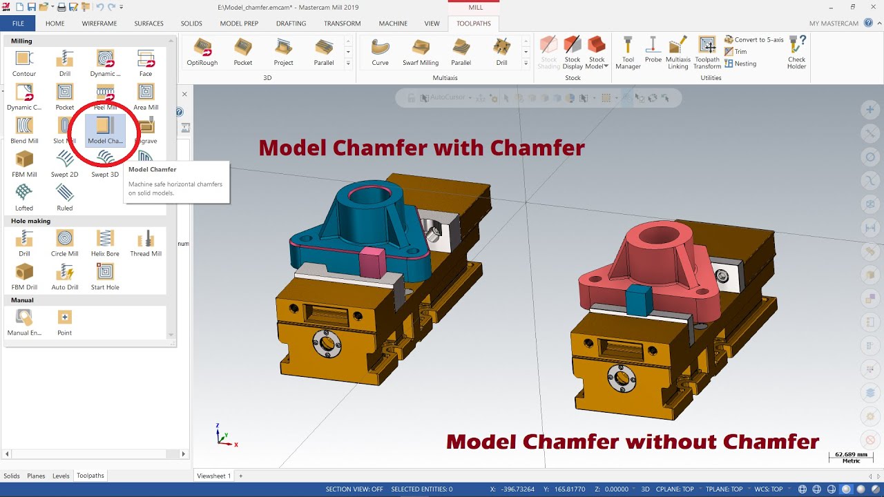 Mastercam Model Chamfer