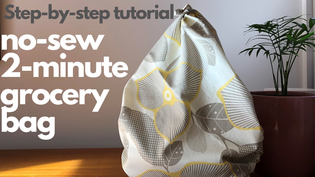 How to make a no-sew Furoshiki market bag in 2 minutes!!!  -- Furoshiki tutorial No.7 - drop bag