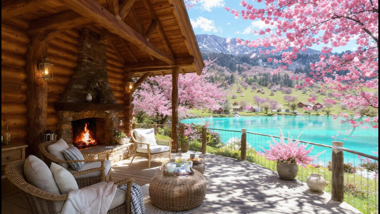 Spring Coffee Shop Ambience & Relaxing Jazz Instrumental Music 🌸 Smooth Jazz Music for Work, Focus