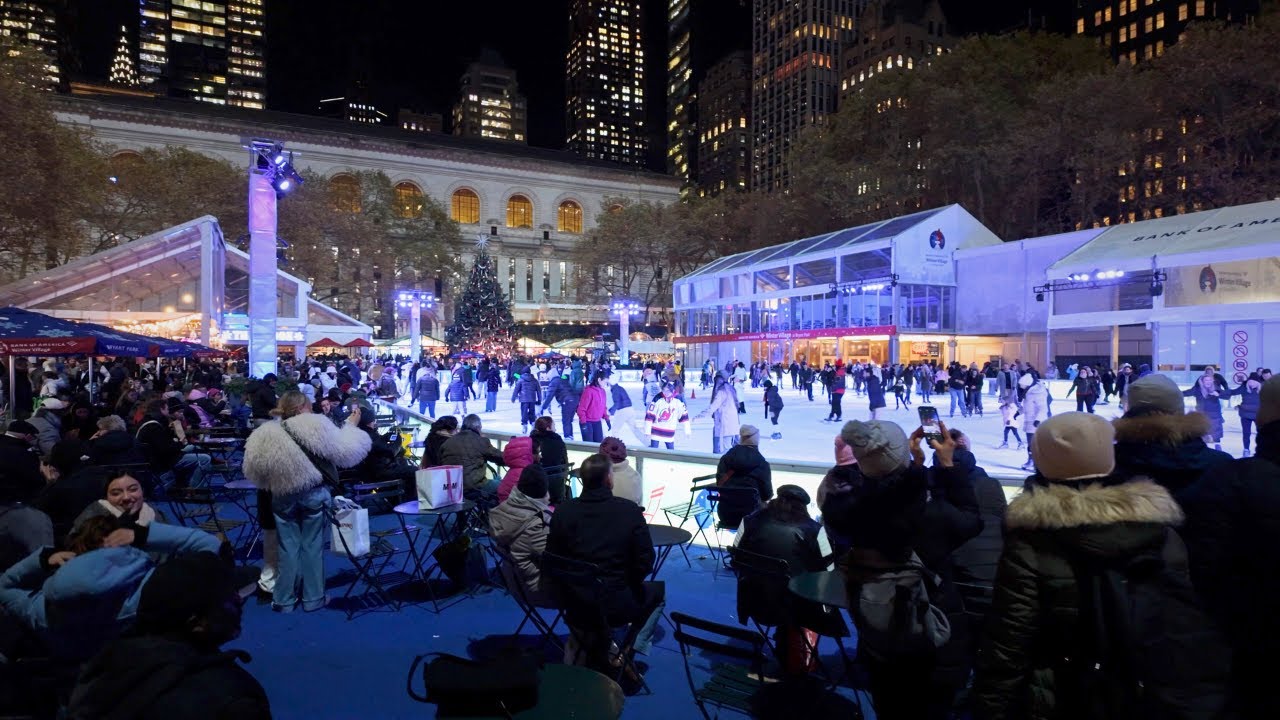 Exploring New York Christmas - Bryant Park to Grand Central | 4K HDR