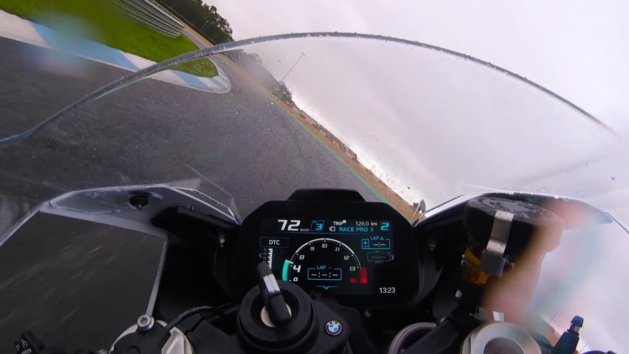 BMW S1000RR 2019 On Board Estoril on WET Track (Rain Tyres)