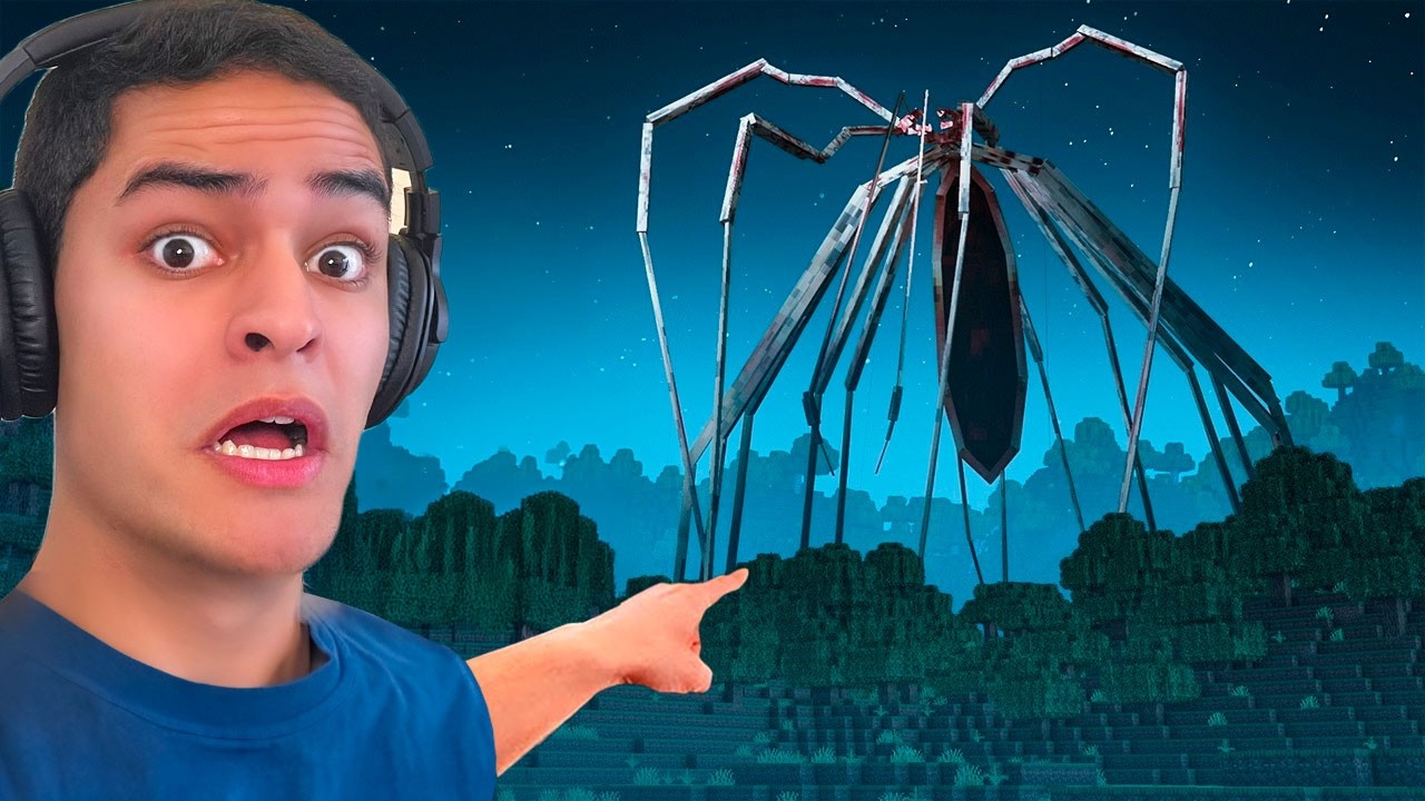 O MOD MAIS ASSUSTADOR DE ARACNOFOBIA NO MINECRAFT...