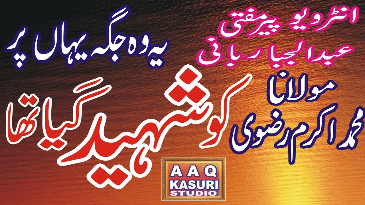 Molana #Akram Rizvi Shaheed# Best Interview By Abdul jabbar rabbani Ahmed Ali QADRI Studio