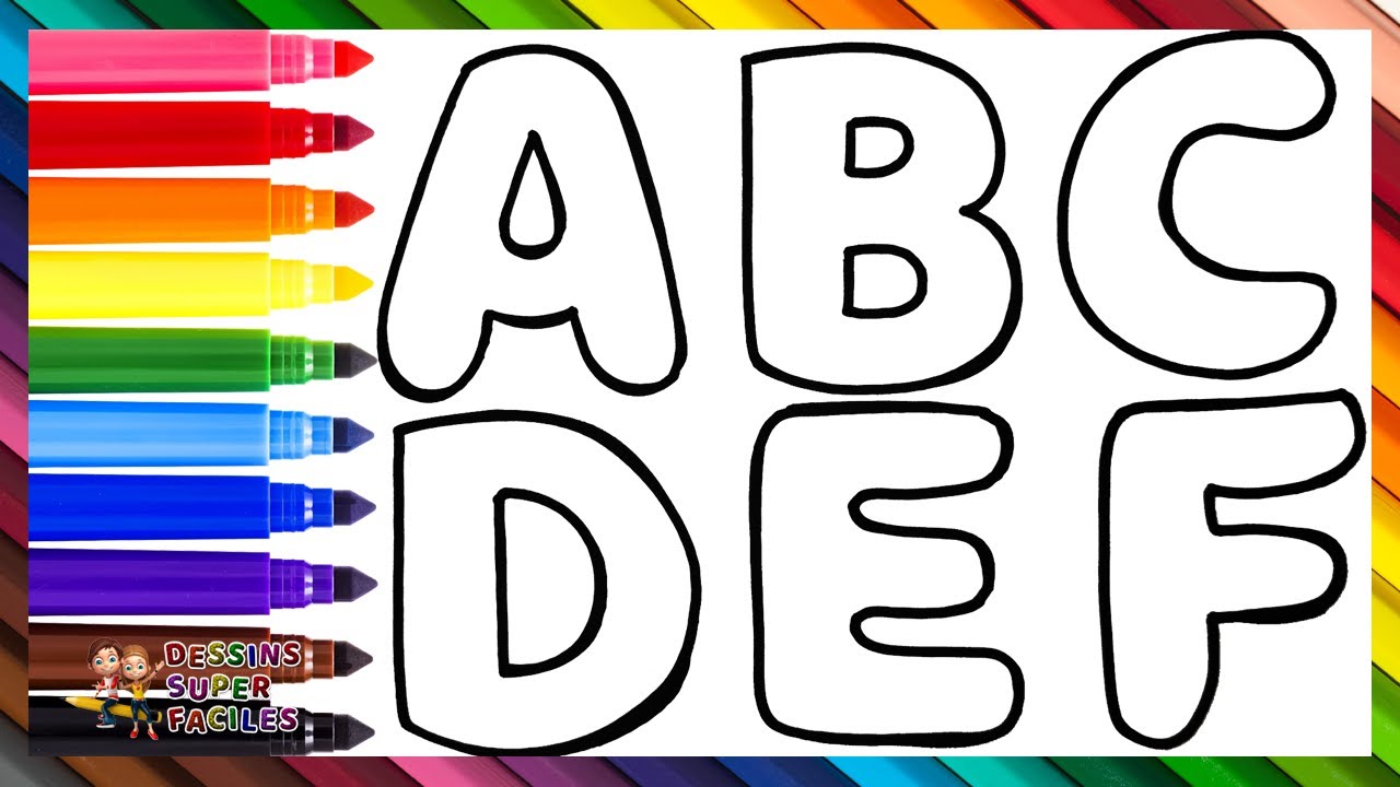 Dessiner et Colorier l'Alphabet 🔠🌈 Apprends les Lettres et les Couleurs 🇦-🇿 Dessins pour Enfants
