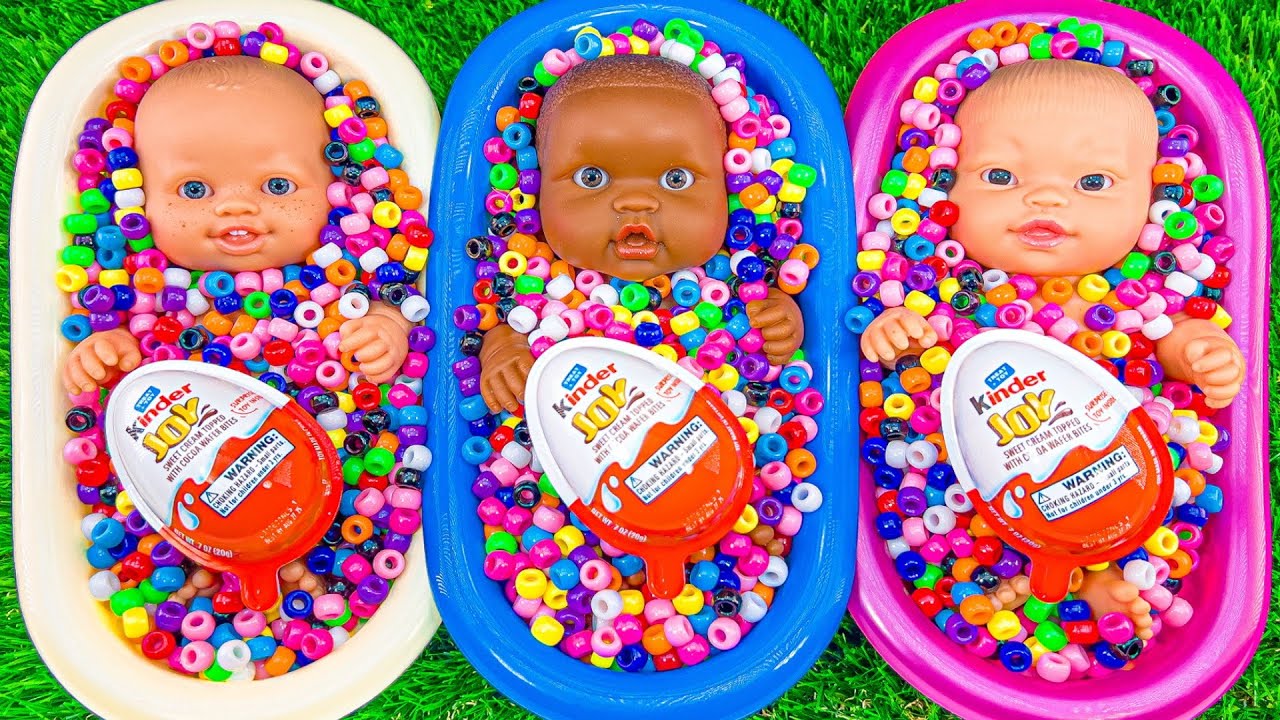 4 Minutes Satisfying Rainbow BathTubs Candy Mixing with Magic M&M's & Color Slime Cutting Video