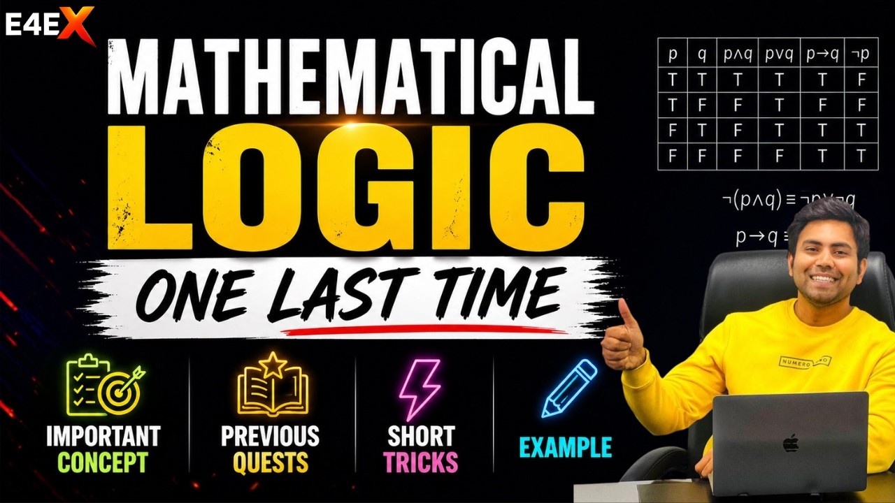Mathematical Logic One Last Time 🔥 | MHTCET 2026 | Sure Shot Revision Before Exam