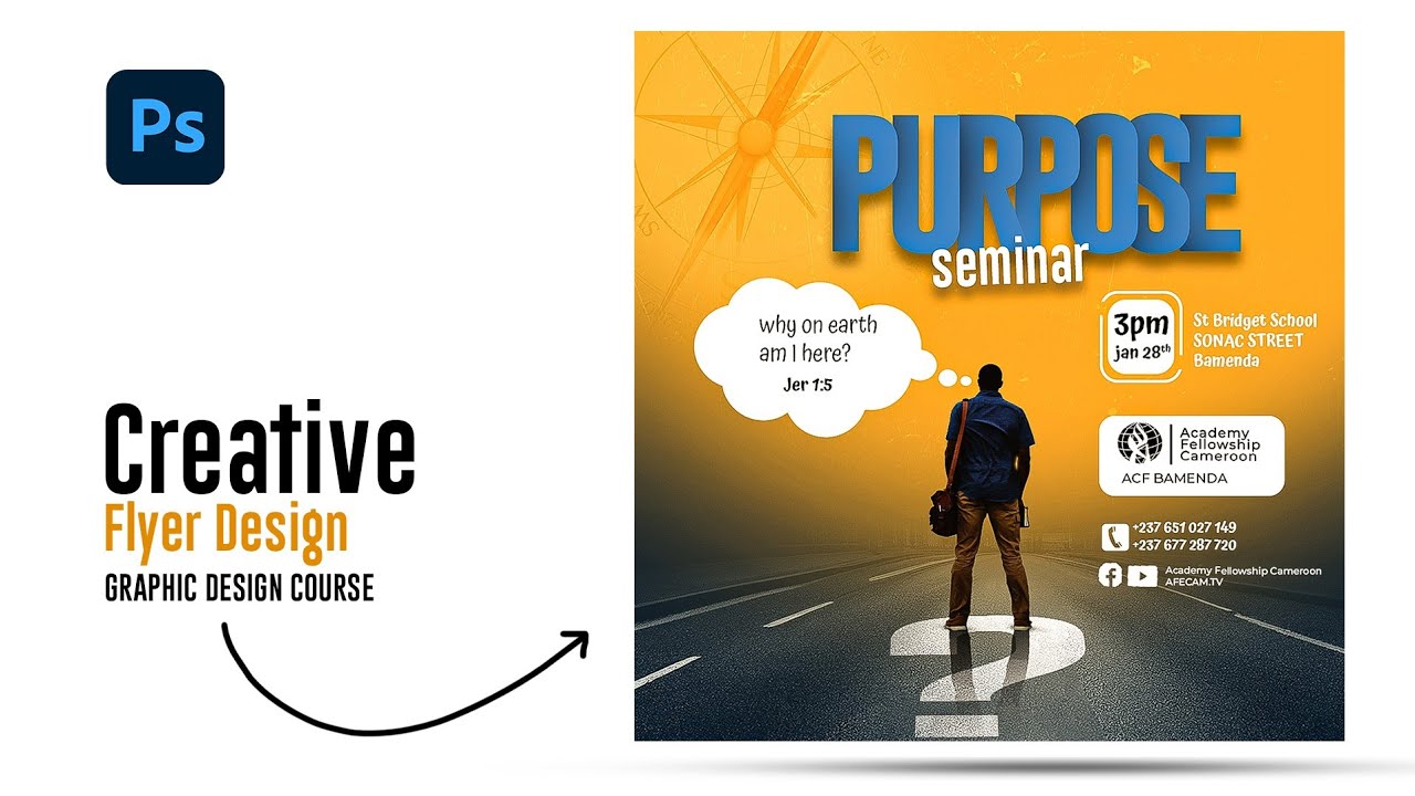 Graphic Design Course | How to design a Creative Flyer in Photoshop