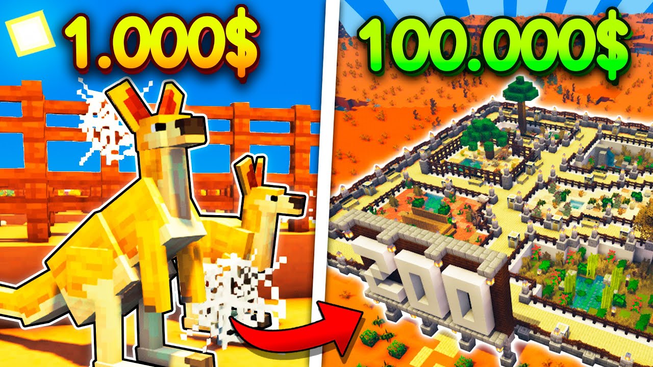 COMPR&Eacute; y REFORM&Eacute; un ZOOL&Oacute;GICO con ANIMALES en MINECRAFT 🦘🐊
