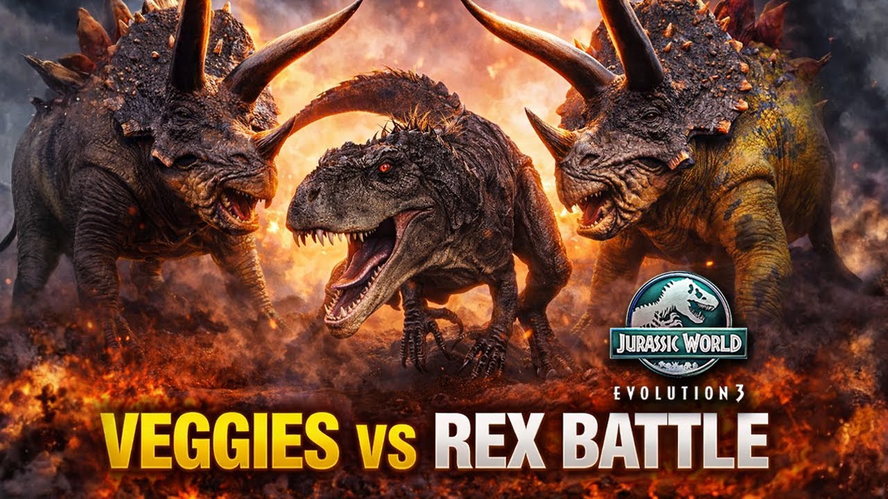 Jurassic World Evolution 3 - SCORPIUS REX Challenged by VEGGI DINOSAURS 😱