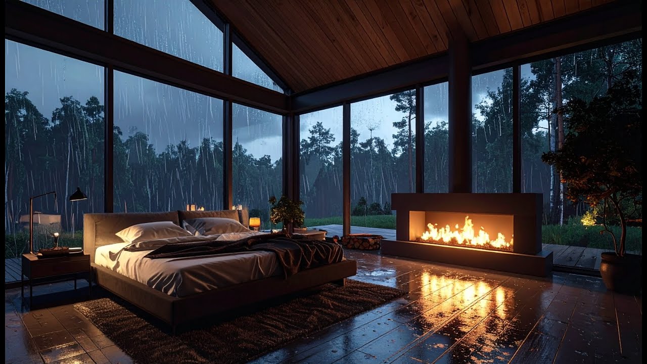 Cozy Room & Garden Rain for Deep Sleep | Relaxing Rain Sounds