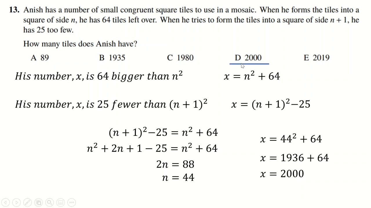 UKMT Senior Maths Challenge 2019
