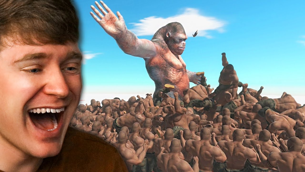 100 MEN vs 1 GORILLA!! - Animal Revolt Battle Simulator